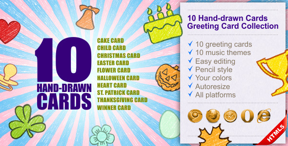 10 Hand-drawn Cards | Greeting Card Collection