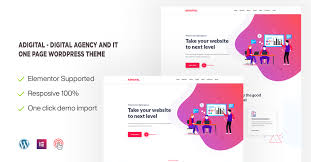 Adigital - Digital Agency and IT One page WordPress Theme