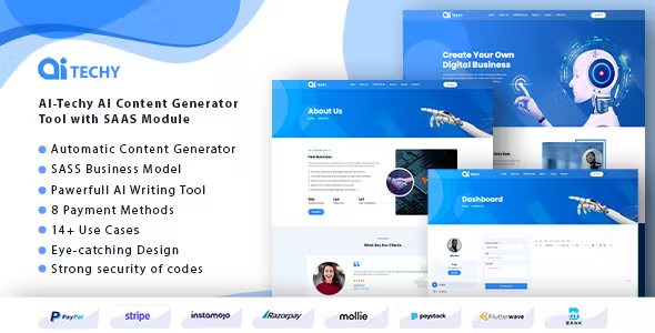 AI-Techy - AI Content Generator Tool with SAAS Module