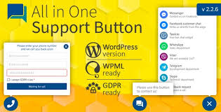All In One Support Button + Callback Request. Whatsapp, Messenger, Telegram, Livechat