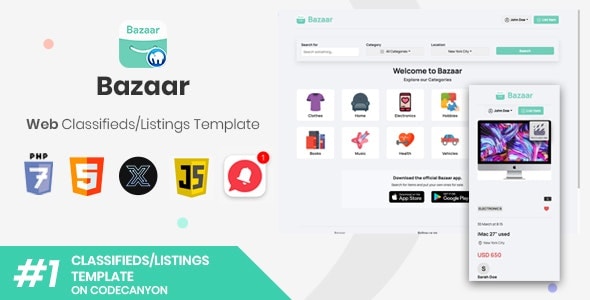 Bazaar – Web PHP Social Listings/Classifieds Shopping Template [XServer]
