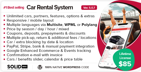 Car Rental System (Native WordPress Plugi )