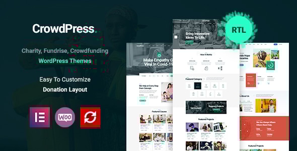 CrowdPress - Crowdfunding Responsive WordPress Theme