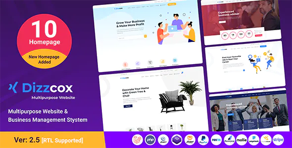 Dizzcox - Multipurpose Website & Business Management System CMS