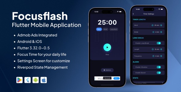 Focus Flash – Productivity & Pomodoro App & Google Admob Ads