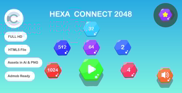 Hexa Connect 2048 | Full Game | Construct3