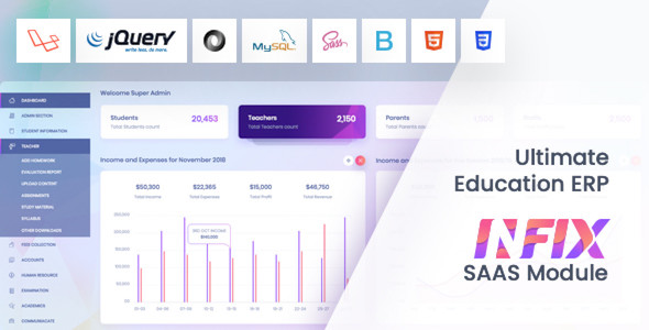 InfixEdu SAAS Bundle - School Management System Software