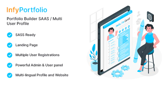 InfyPortfolio-Saas - Laravel Saas Personal Portfolio / Resume / CV Website Theme