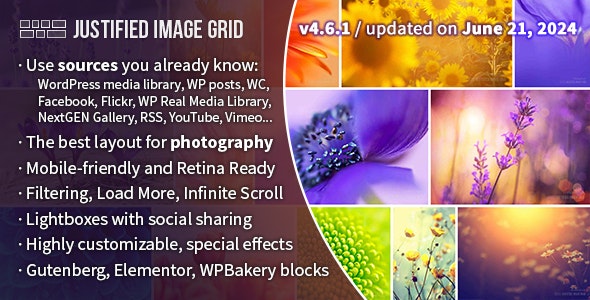 Justified Image Grid - Best Premium Wordpress Gallery