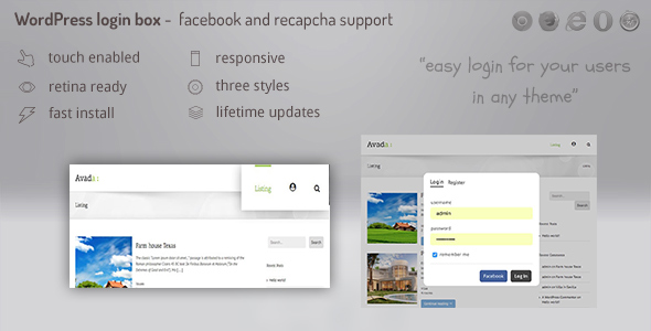 Login Lightbox Wordpress - Easy Login / Register With Facebook, Buddypress