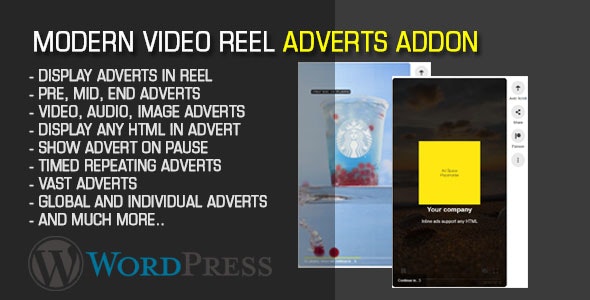 Modern Video Reel Adverts for WordPress