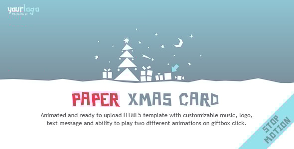 Paper Christmas Card - Animated Creative HTML5 Template