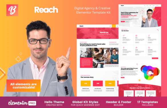Reach – Digital Agency & Creative Elementor Template Kit vL
