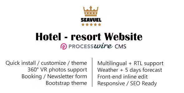 SeaVuel - Multilingual - Hotel website with CMS - Bootstrap 4 theme