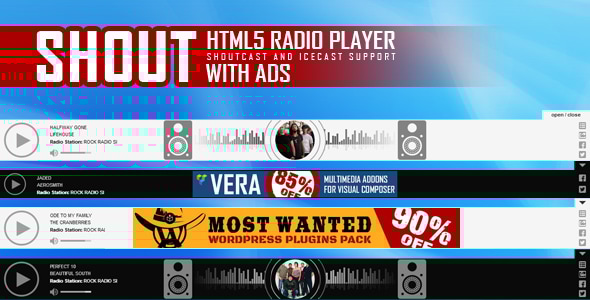 SHOUT - HTML5 Radio Player With Ads - ShoutCast and IceCast Support