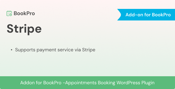 Stripe Payment for BookPro Plugin