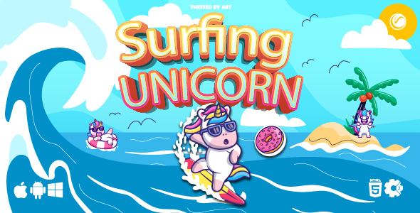 Surfing Unicorn | HTML5 Construct Game