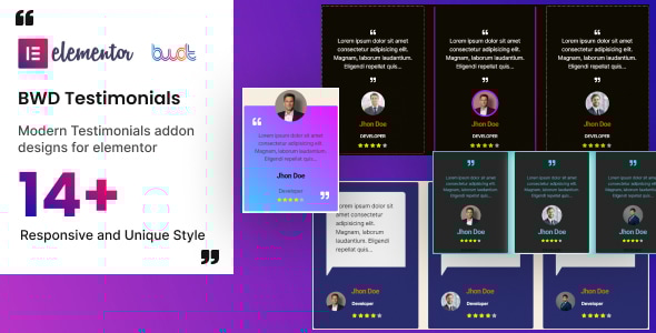 Testimonials for elementor