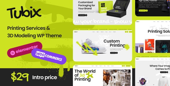 Tubix - Printing Servises & D Design WordPress Theme