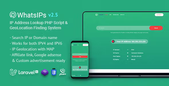 WhatsIPs - IP Address Lookup PHP Script