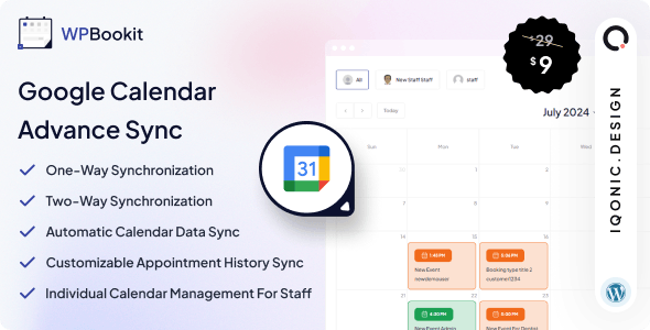 WPBookit - Google Calendar Advanced Sync
