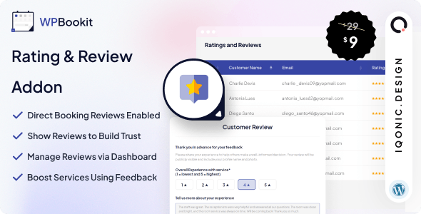 WPBookit - Rating and Review