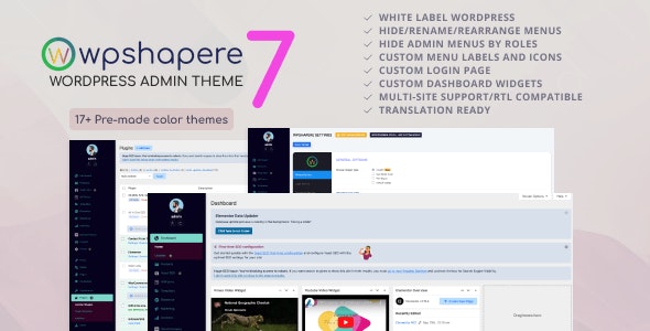 Wpshapere - Wordpress Admin Theme