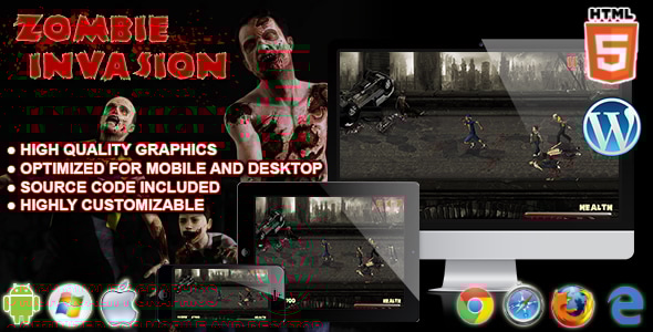 Zombie Invasion - HTML5 Survival Game
